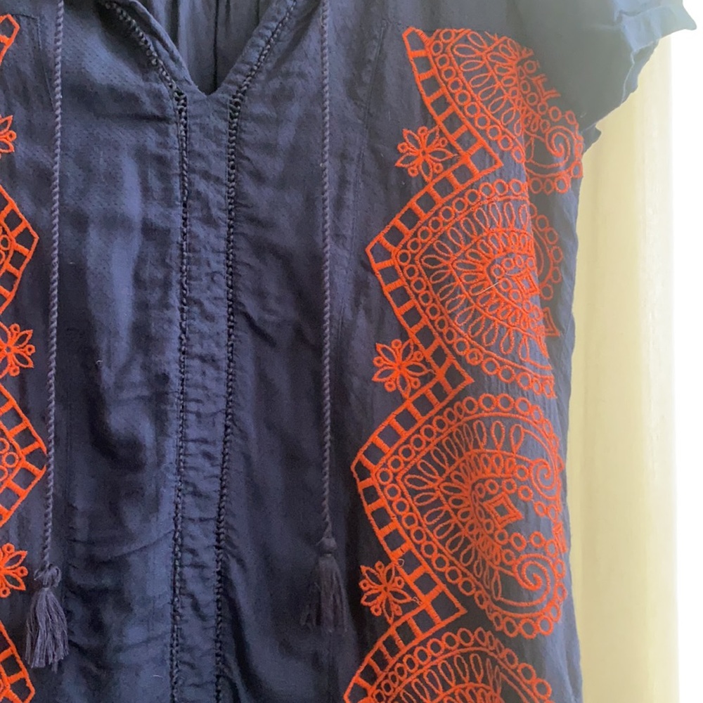 Lucky Brand Embroidered Short Sleeve Shirt Dress - Picture 7 of 12